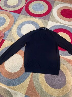 Men’s Black Calvin Klein V-Neck Sweater, Sz L